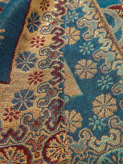 Lurex Blue Pashmina Scarf