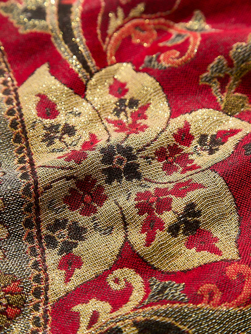 Lurex Deep Ruby Pashmina Scarf