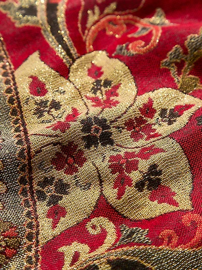 Lurex Deep Ruby Pashmina Scarf