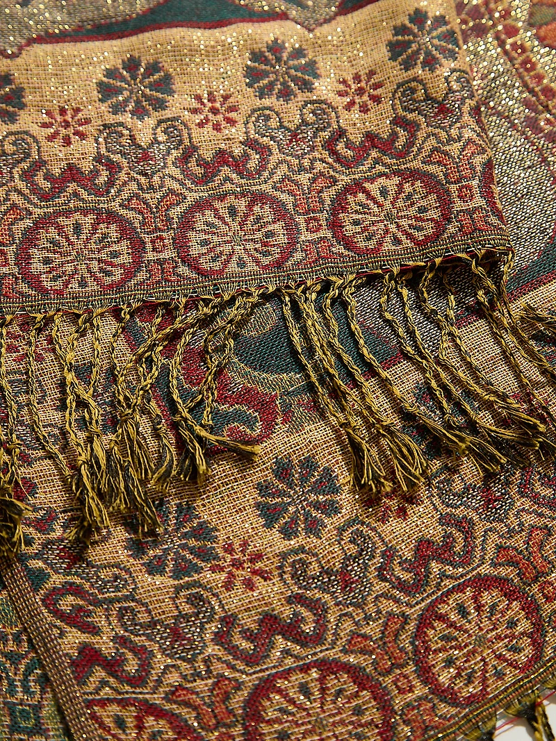 Lurex Green Pashmina Scarf