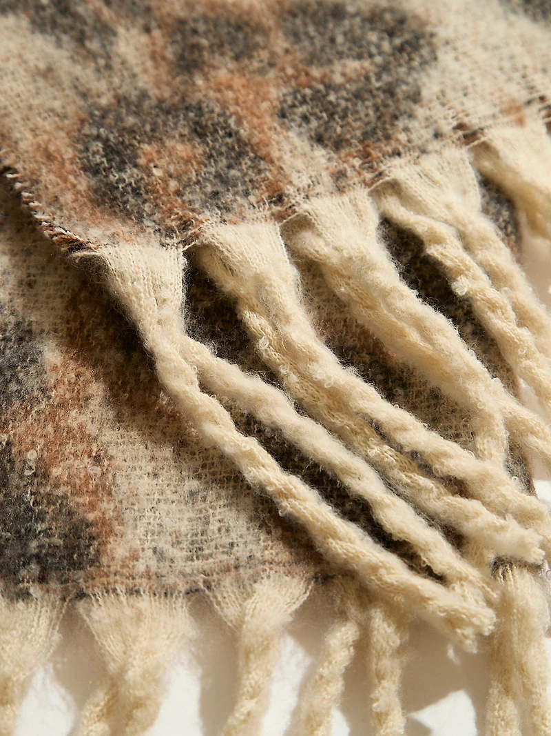 Neutral Plush Animal Scarf