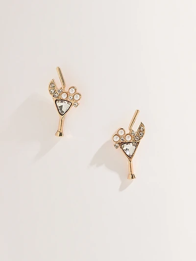 Pearl Martini Glass Earrings