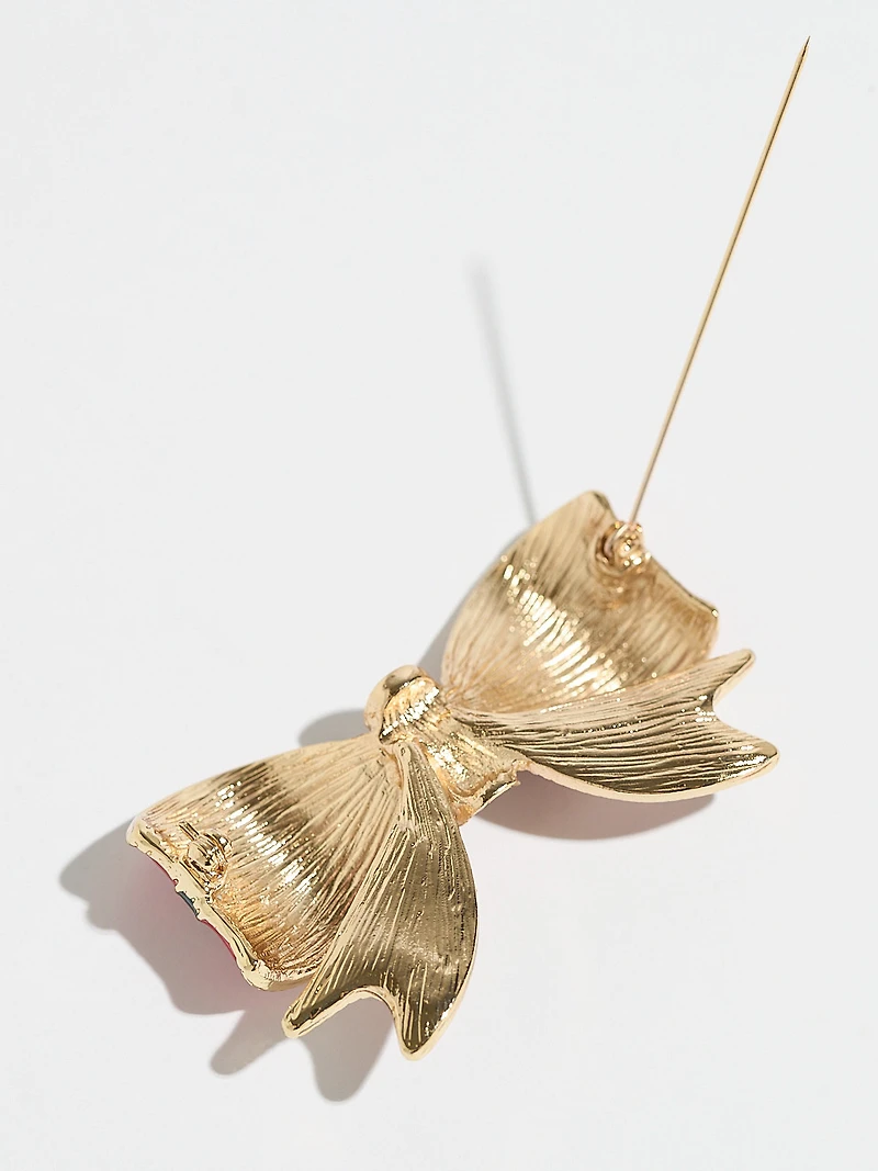 Plaid Christmas Bow Brooch