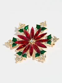 Pointsetta Snowflake Brooch