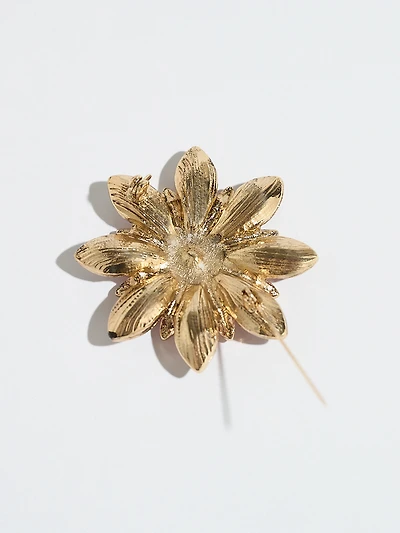 Ruby and Crystal Pointsetta Brooch