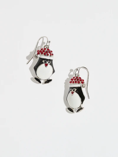 Santa Penguin Dangle Earrings