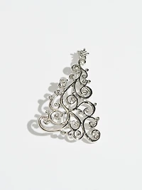 Silver Filigree Tree Brooch