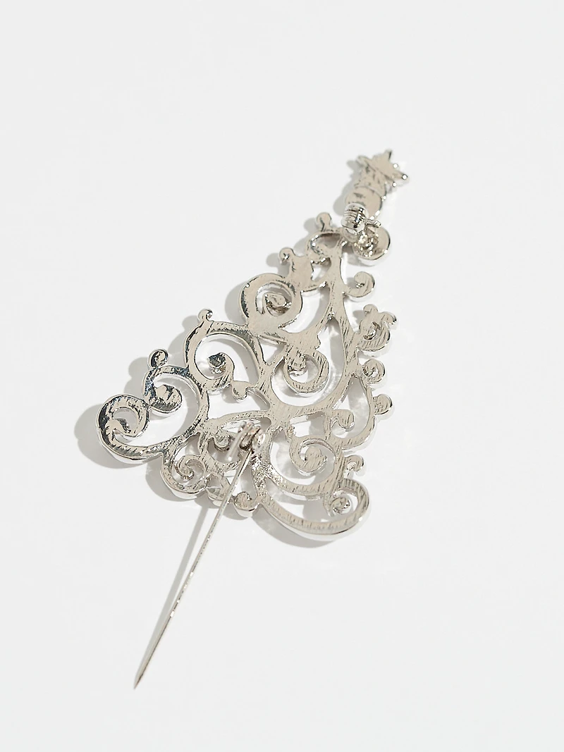 Silver Filigree Tree Brooch