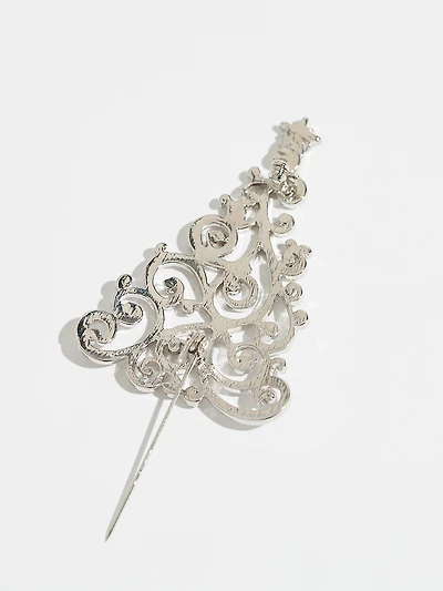 Silver Filigree Tree Brooch