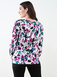 3/4 Sleeve Crochet Insert Top