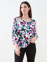 3/4 Sleeve Crochet Insert Top