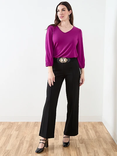 3/4 Sleeve Crochet-Insert Top