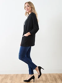 Black Lightweight Knit Cardigan
