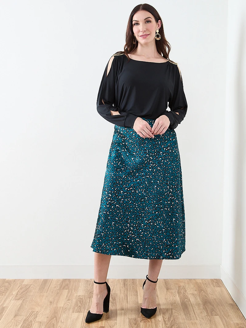 Boat Neck Top with Shoulder Detail