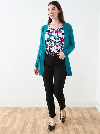 Long Sleeve Knit Pocket Cardigan