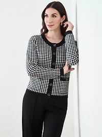Long Sleeve Pattern Button Cardigan