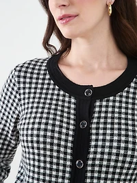 Long Sleeve Pattern Button Cardigan