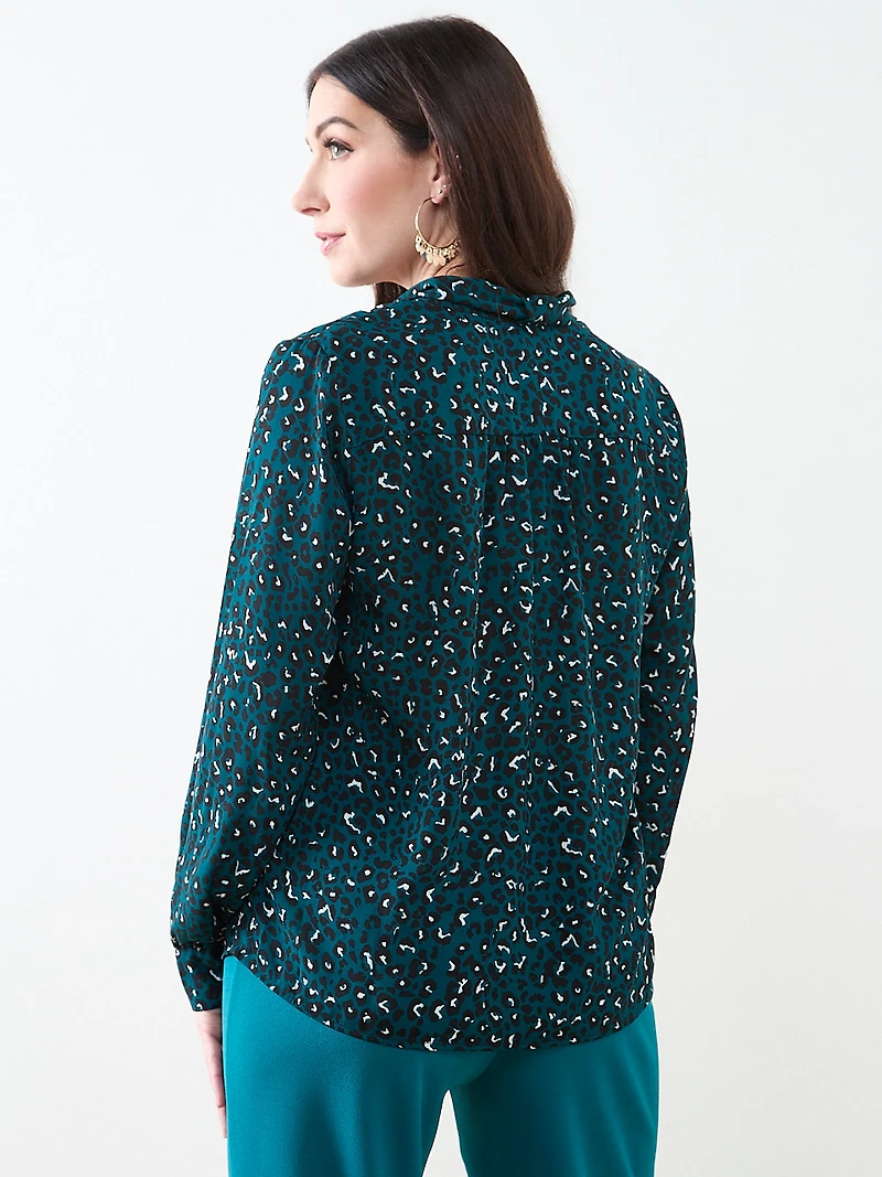 Long Sleeve Removable Bow Blouse