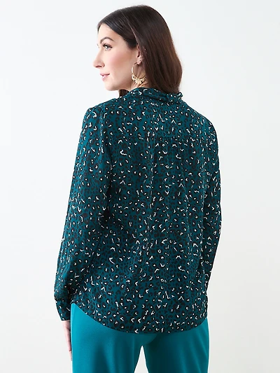 Long Sleeve Removable Bow Blouse