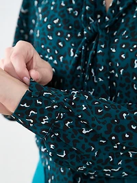 Long Sleeve Removable Bow Blouse