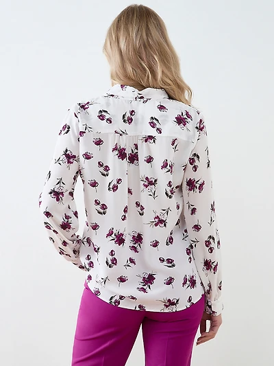 Long Sleeved Removable Bow Blouse