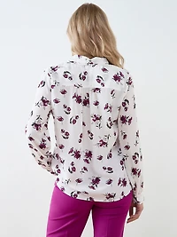 Long Sleeved Removable Bow Blouse