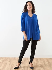 Petite Cobalt Lightweight Knit Cardigan