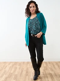 Petite Peacock Lightweight Knit Cardigan
