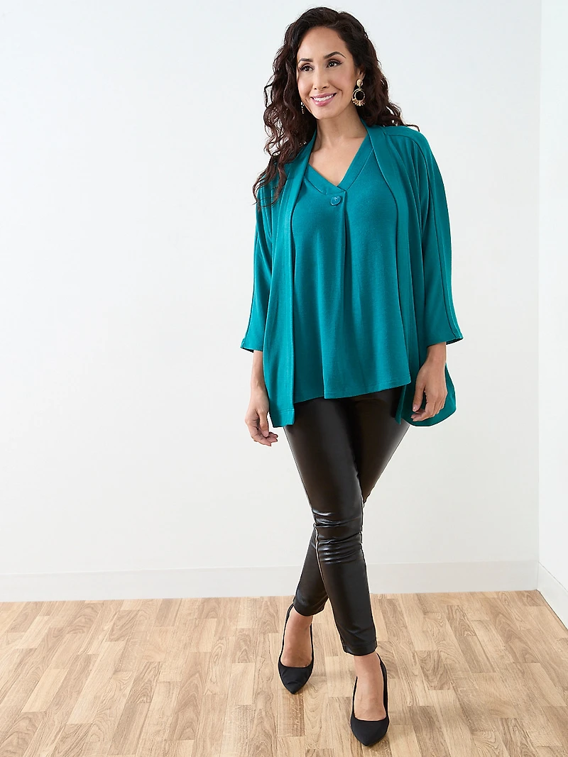 Petite Peacock Lightweight Knit Cardigan