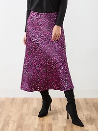 Petite Satin A-Line Mid-Length Skirt