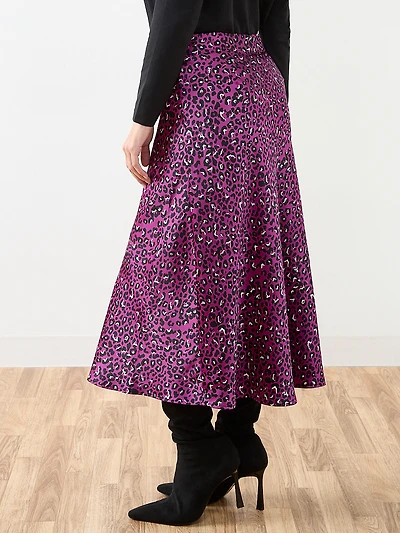 Petite Satin A-Line Mid-Length Skirt