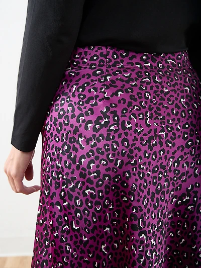 Petite Satin A-Line Mid-Length Skirt