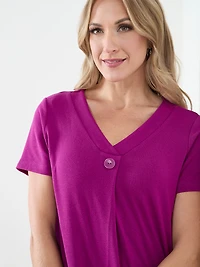Plumberry Short Sleeve Lightweight Knit Tunic