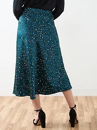 Satin A-Line Mid-Length Skirt