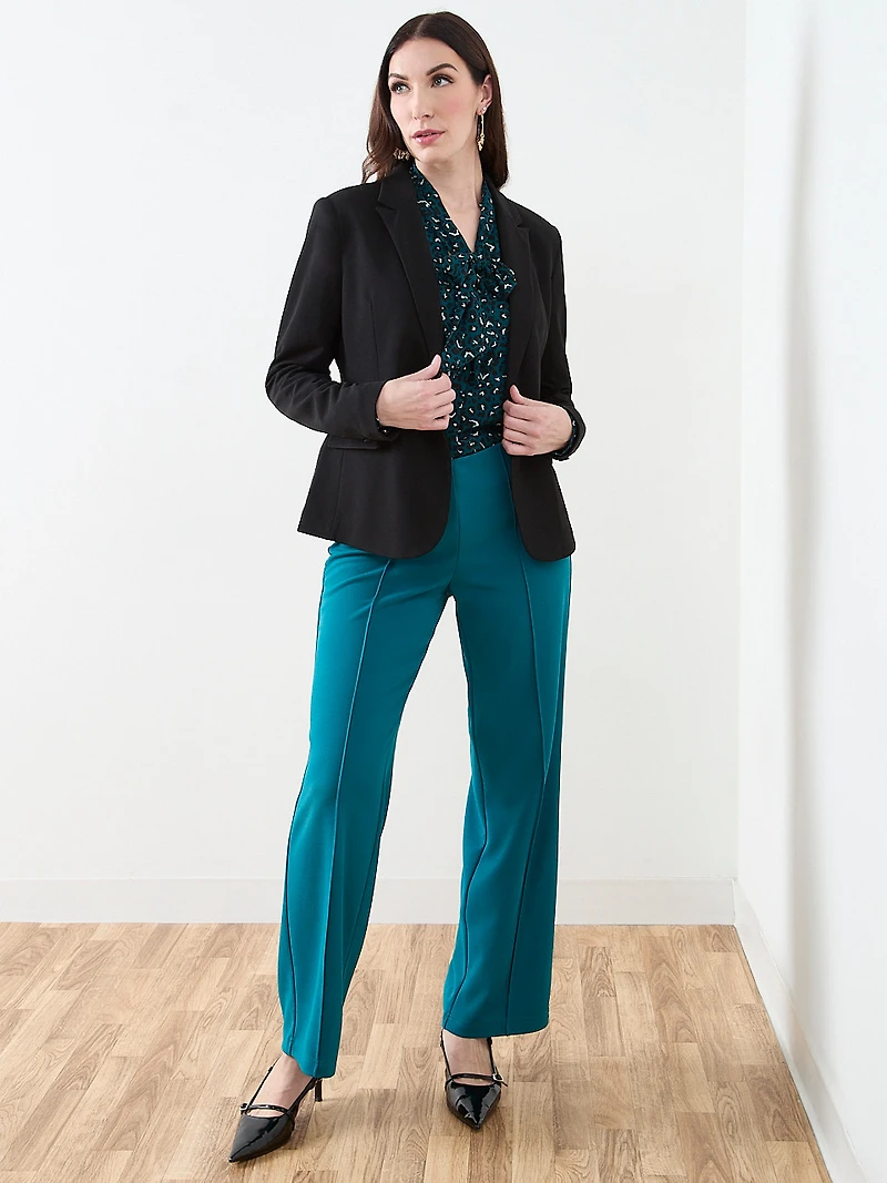 Scuba Crepe Long Sleeve Blazer