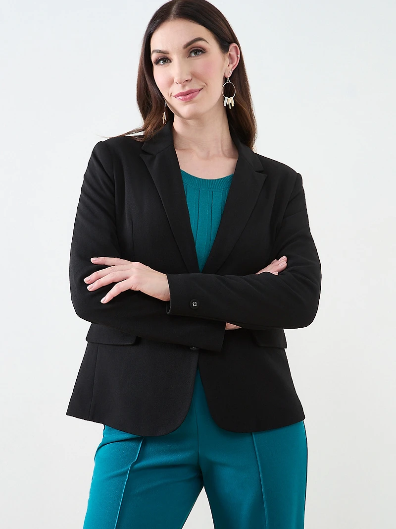 Scuba Crepe Long Sleeve Blazer