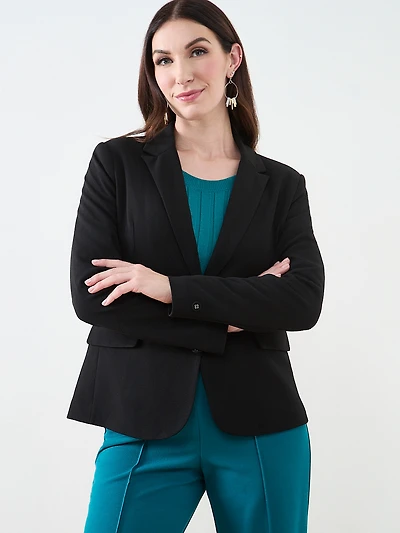 Scuba Crepe Long Sleeve Blazer