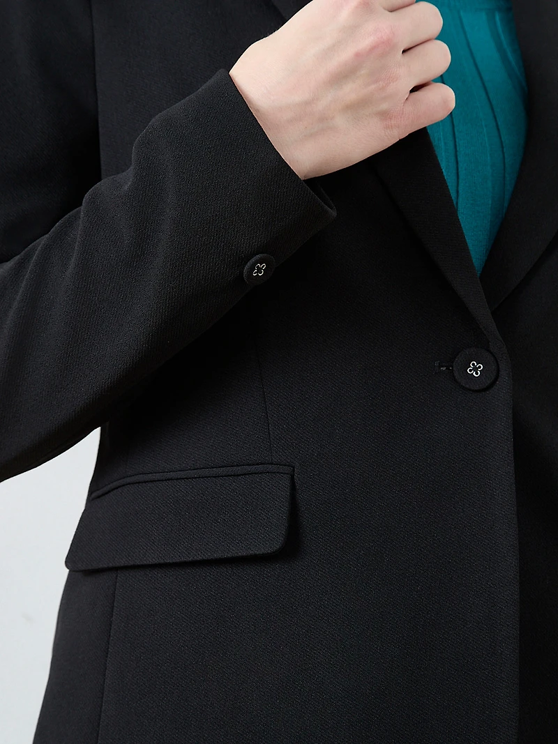 Scuba Crepe Long Sleeve Blazer