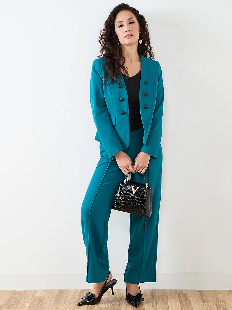 Scuba Crepe Long Sleeved Blazer