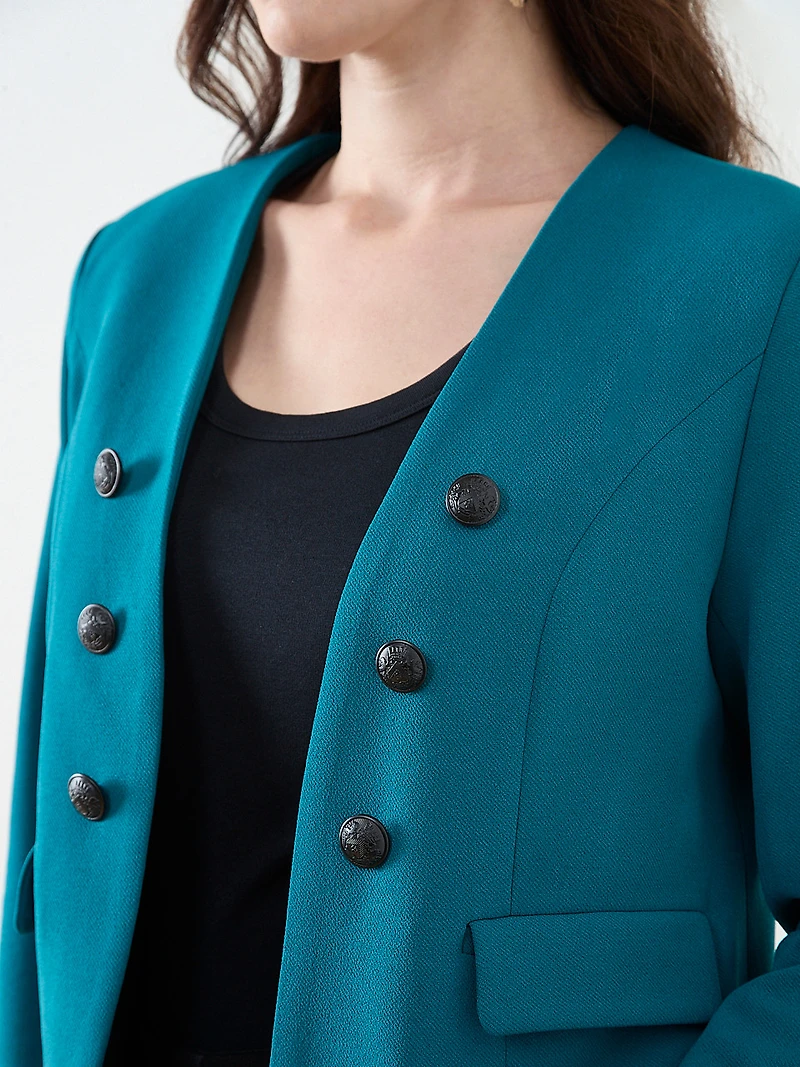 Scuba Crepe Long Sleeved Blazer