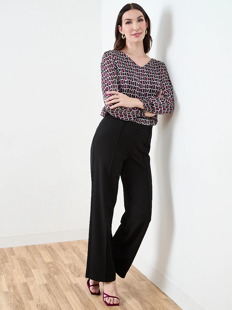 Smocked-Cuff Blouse
