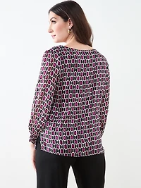 Smocked-Cuff Blouse