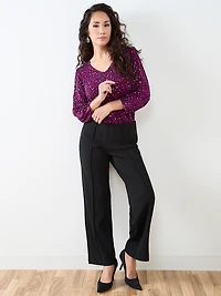 Trisha Scuba Crepe Wide-Leg Pant