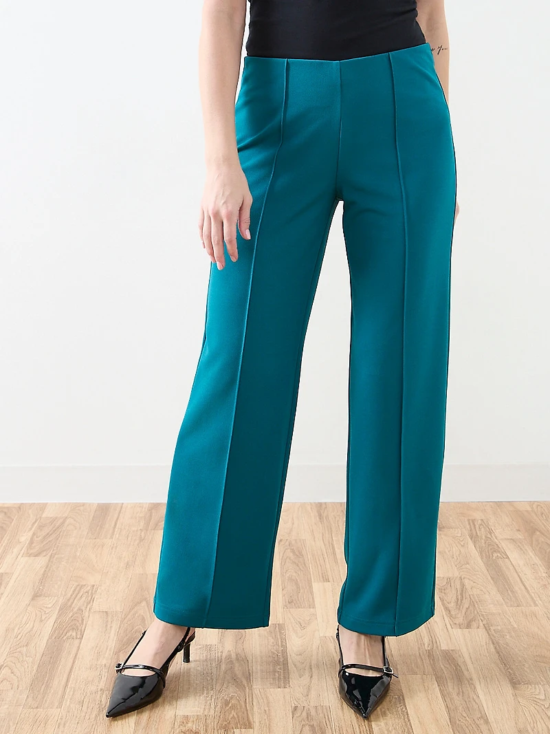 Trisha Scuba Crepe Wide-Leg Pant In Peacock