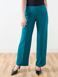 Trisha Scuba Crepe Wide-Leg Pant In Peacock