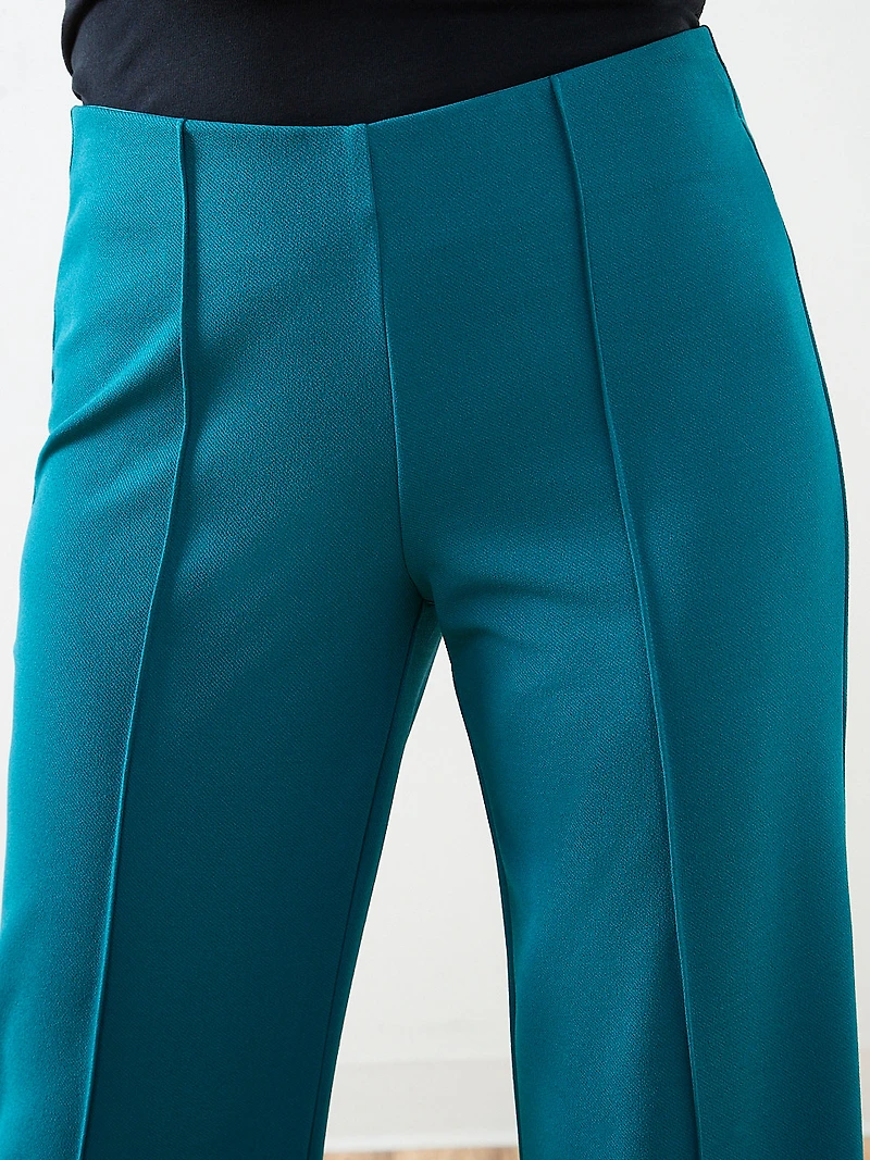 Trisha Scuba Crepe Wide-Leg Pant In Peacock
