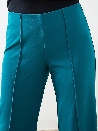 Trisha Scuba Crepe Wide-Leg Pant In Peacock