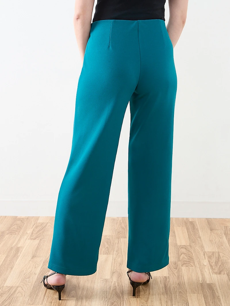 Trisha Scuba Crepe Wide-Leg Pant In Peacock