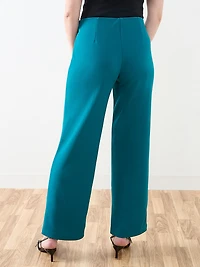 Trisha Scuba Crepe Wide-Leg Pant In Peacock