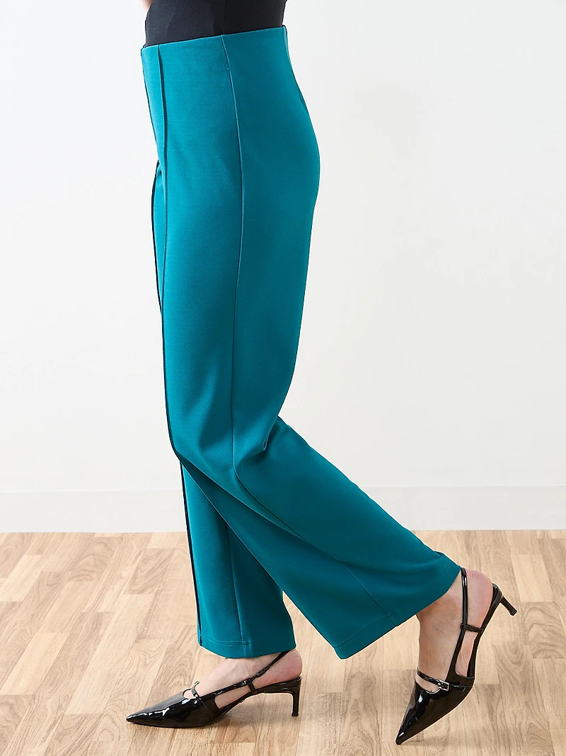 Trisha Scuba Crepe Wide-Leg Pant In Peacock
